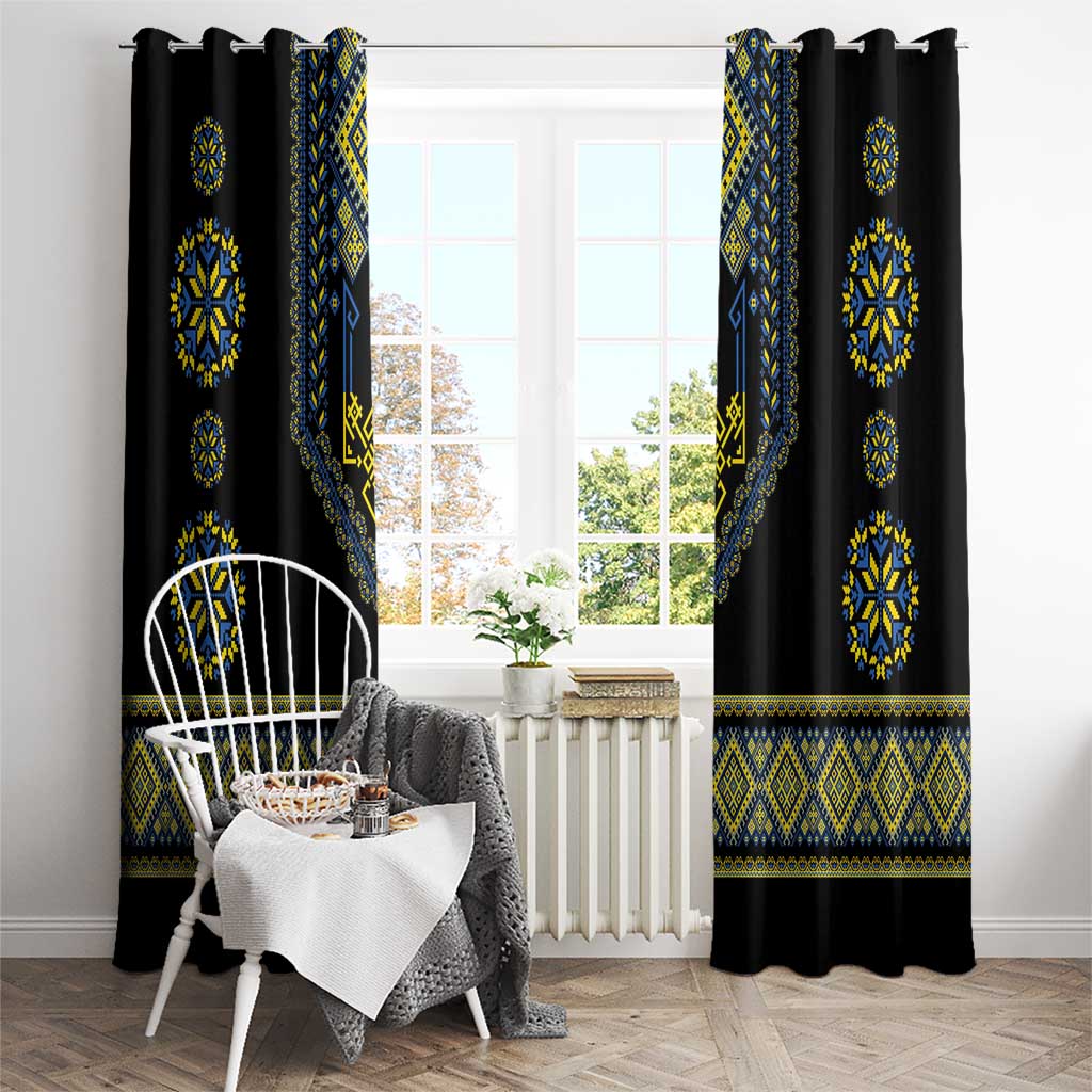 Ukraine Vyshyvanka Inspired Patterns Window Curtain Ukraini Colors