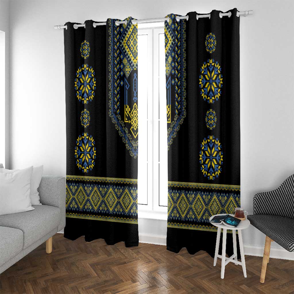 Ukraine Vyshyvanka Inspired Patterns Window Curtain Ukraini Colors