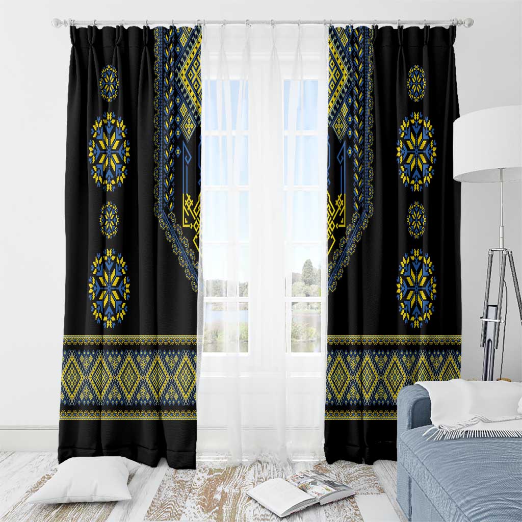 Ukraine Vyshyvanka Inspired Patterns Window Curtain Ukraini Colors