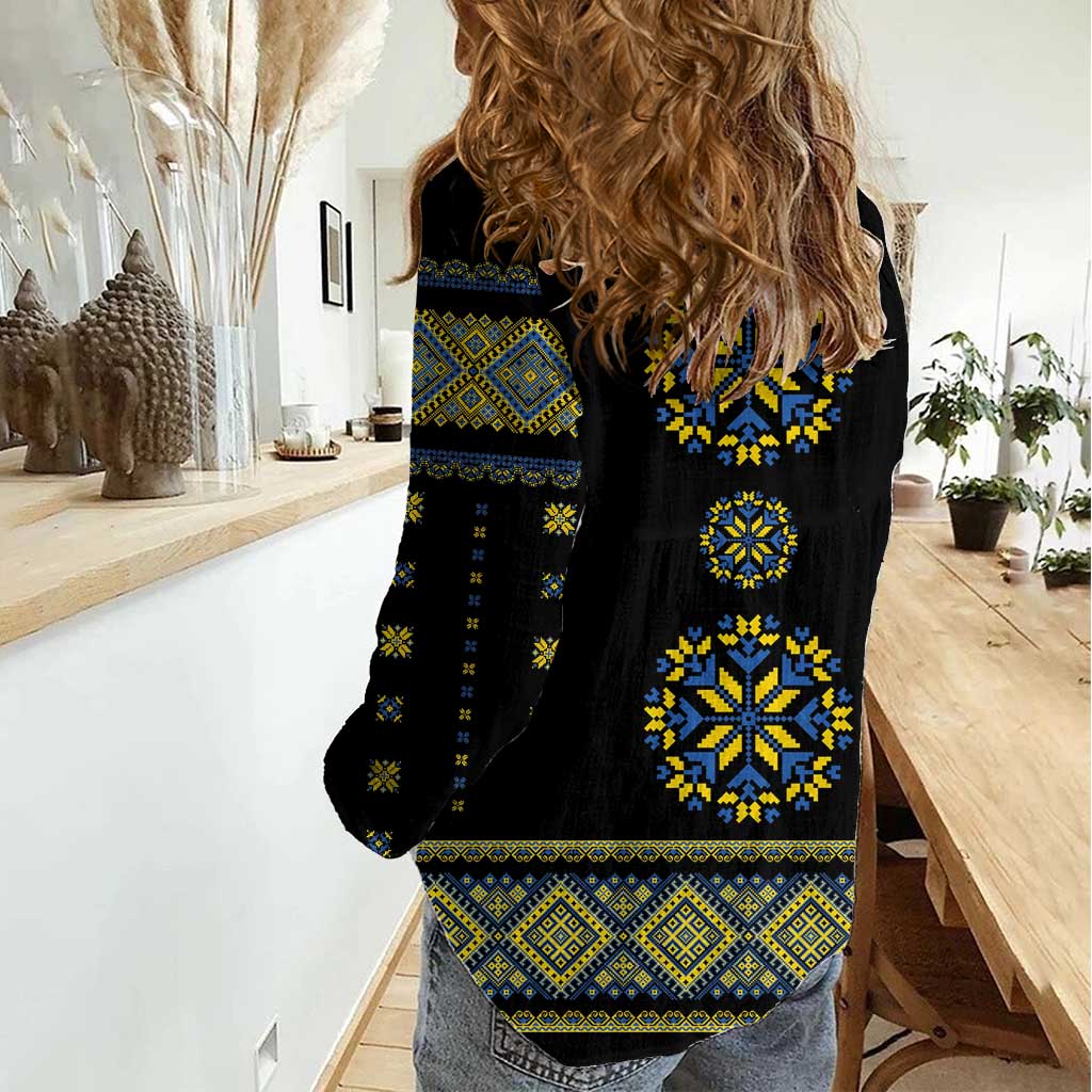Ukraine Vyshyvanka Inspired Patterns Women Casual Shirt Ukraini Colors