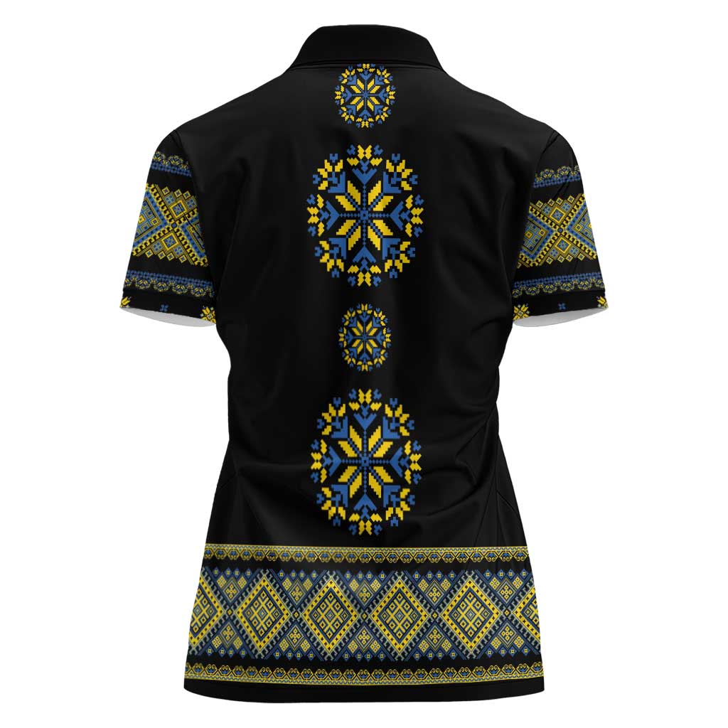Ukraine Vyshyvanka Inspired Patterns Women Polo Shirt Ukraini Colors