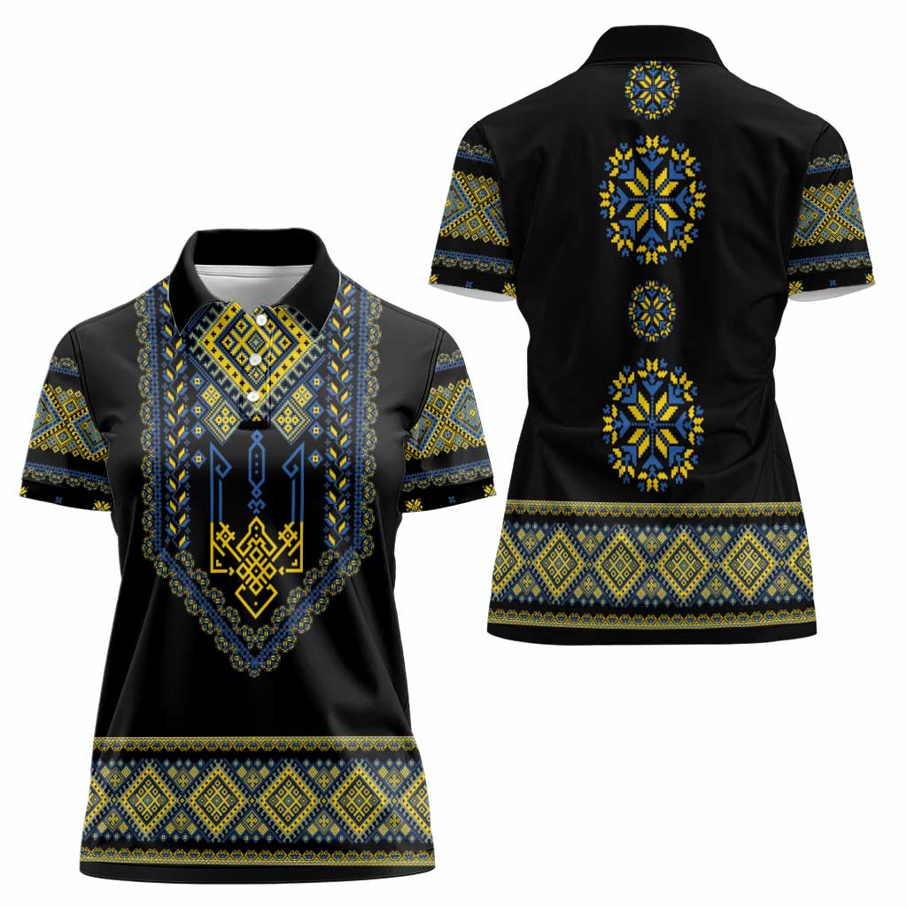 Ukraine Vyshyvanka Inspired Patterns Women Polo Shirt Ukraini Colors