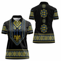 Ukraine Vyshyvanka Inspired Patterns Women Polo Shirt Ukraini Colors