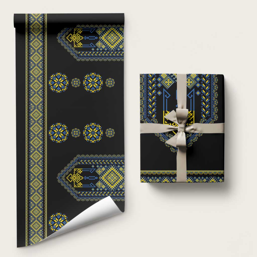Ukraine Vyshyvanka Inspired Patterns Wrapping Paper Ukraini Colors