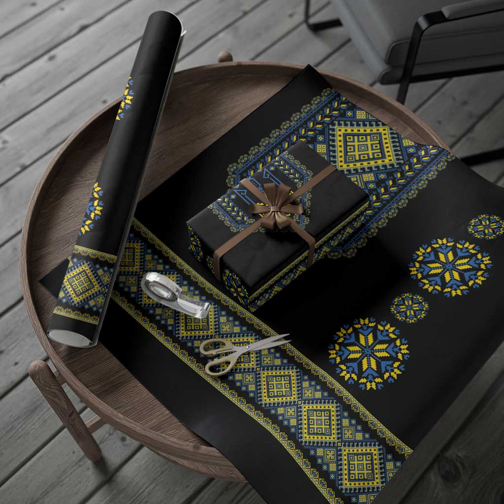 Ukraine Vyshyvanka Inspired Patterns Wrapping Paper Ukraini Colors