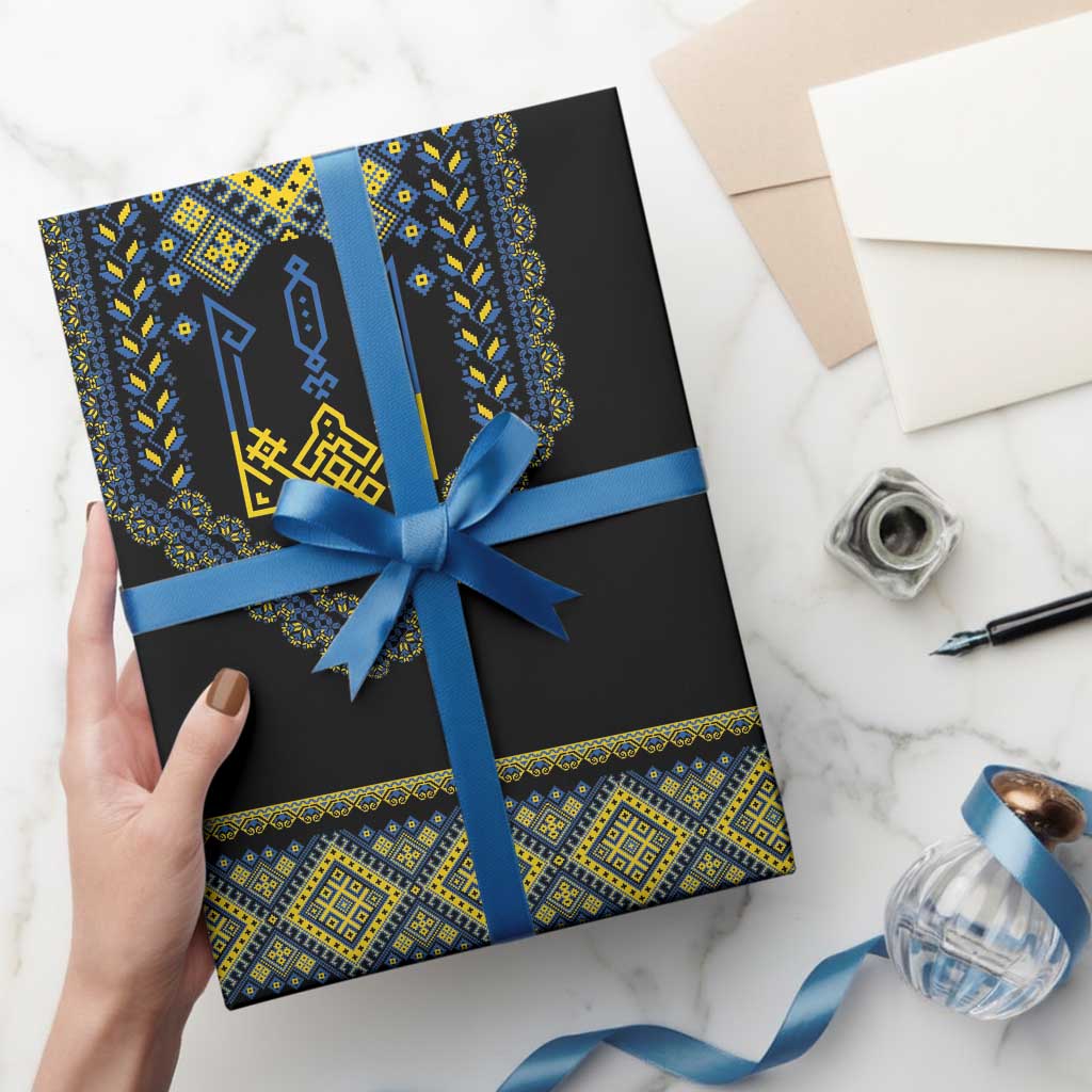 Ukraine Vyshyvanka Inspired Patterns Wrapping Paper Ukraini Colors