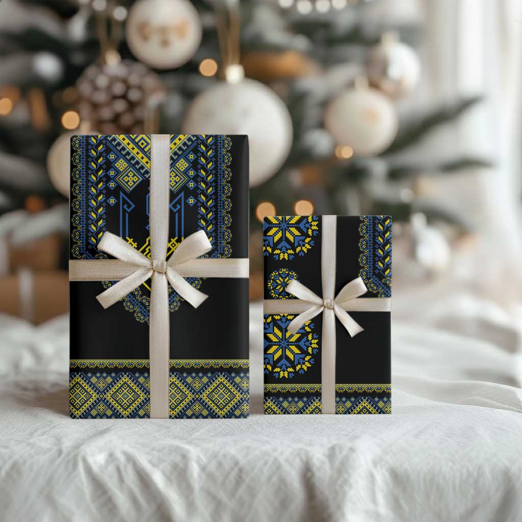 Ukraine Vyshyvanka Inspired Patterns Wrapping Paper Ukraini Colors