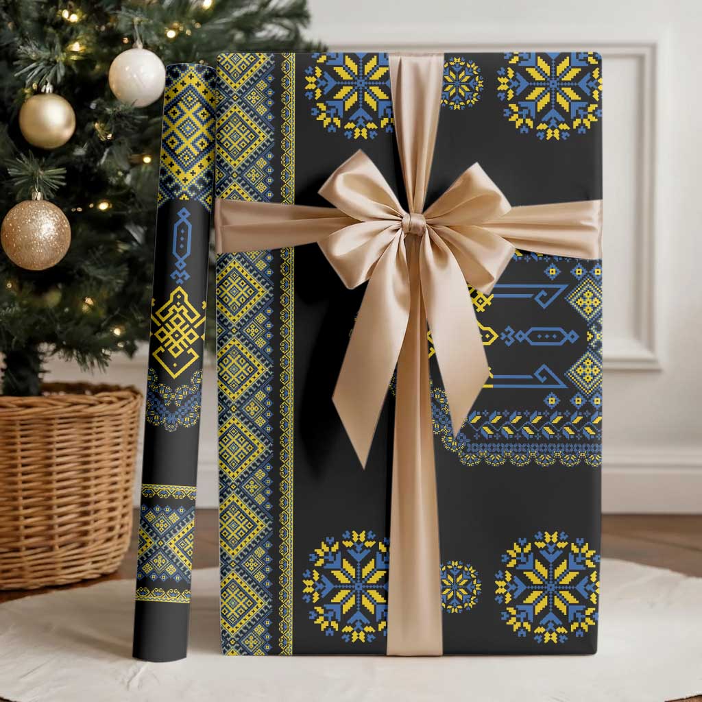 Ukraine Vyshyvanka Inspired Patterns Wrapping Paper Ukraini Colors