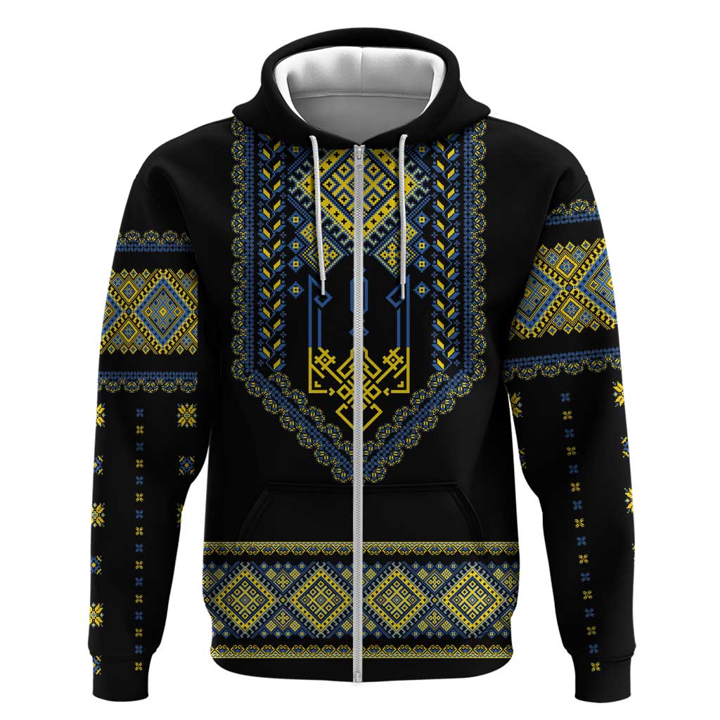 Ukraine Vyshyvanka Inspired Patterns Zip Hoodie Ukraini Colors