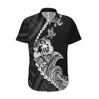 Personalised Guam Hawaiian Shirt Tribal Turtles Curves Style - Black - Wonder Print Shop