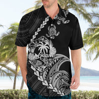 Personalised Guam Hawaiian Shirt Tribal Turtles Curves Style - Black - Wonder Print Shop