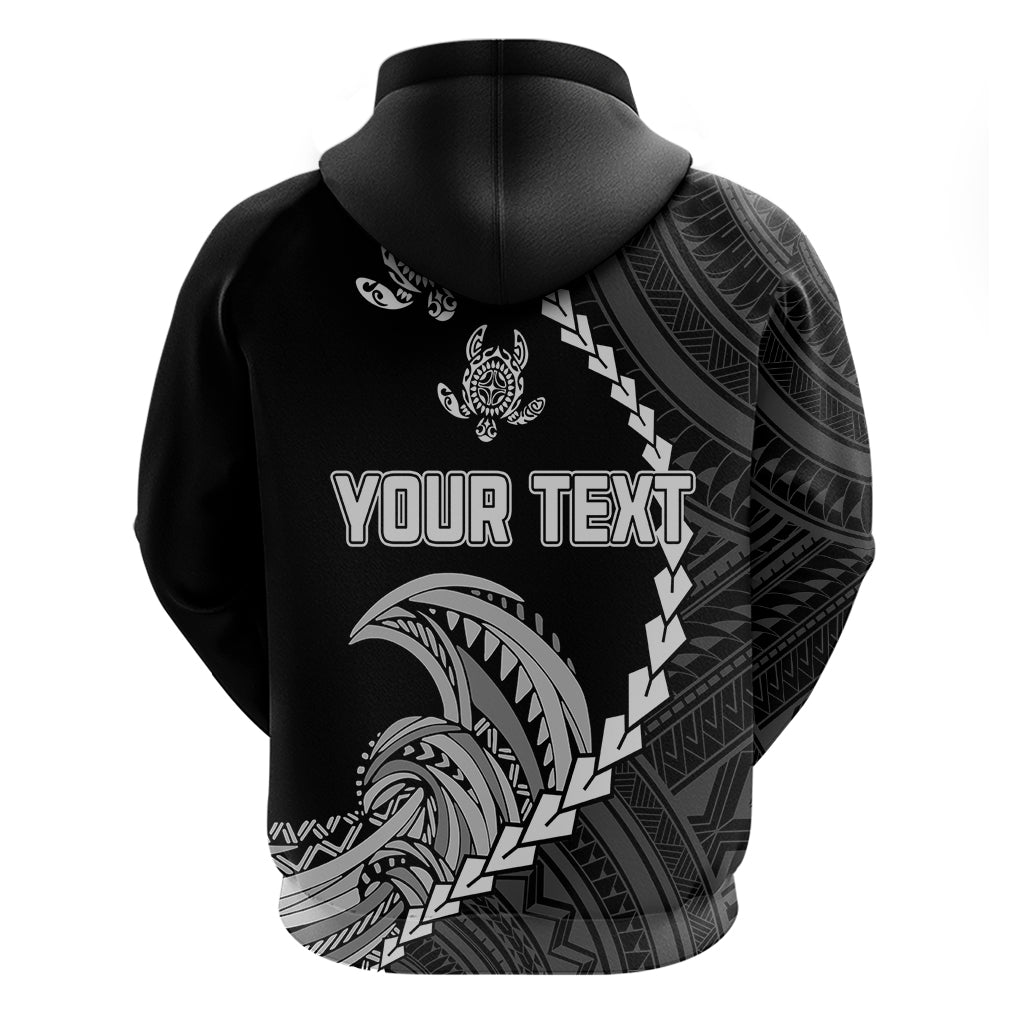 Custom Guam Hoodie Tribal Turtles Curves Style - Black - Wonder Print Shop