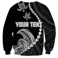 Personalised Guam Sweatshirt Tribal Turtles Curves Style - Black - Wonder Print Shop