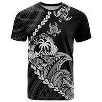 Personalised Guam T Shirt Tribal Turtles Curves Style - Black - Wonder Print Shop