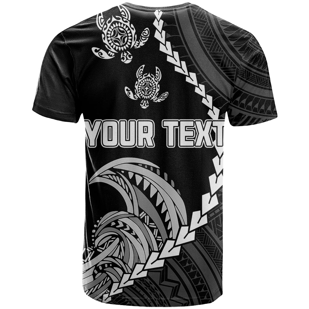 Personalised Guam T Shirt Tribal Turtles Curves Style - Black - Wonder Print Shop