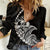 Personalised Guam Women Casual Shirt Tribal Turtles Curves Style - Black - Wonder Print Shop