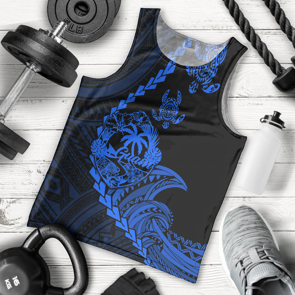 personalised-guam-men-tank-top-tribal-turtles-curves-style-blue