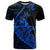 Personalised Guam T Shirt Tribal Turtles Curves Style - Blue - Wonder Print Shop