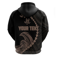 Custom Guam Hoodie Tribal Turtles Curves Style - Brown - Wonder Print Shop