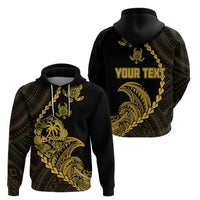 Custom Guam Hoodie Tribal Turtles Curves Style - Gold - Wonder Print Shop