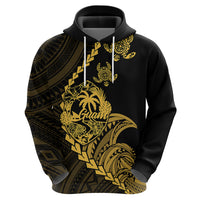 Custom Guam Hoodie Tribal Turtles Curves Style - Gold - Wonder Print Shop