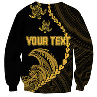 Personalised Guam Sweatshirt Tribal Turtles Curves Style - Gold - Wonder Print Shop
