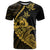 Personalised Guam T Shirt Tribal Turtles Curves Style - Gold - Wonder Print Shop