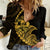 Personalised Guam Women Casual Shirt Tribal Turtles Curves Style - Gold - Wonder Print Shop