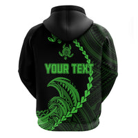 Custom Guam Hoodie Tribal Turtles Curves Style - Green - Wonder Print Shop