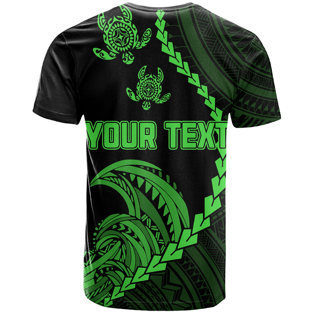 Personalised Guam T Shirt Tribal Turtles Curves Style - Green - Wonder Print Shop