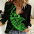 Personalised Guam Women Casual Shirt Tribal Turtles Curves Style - Green - Wonder Print Shop