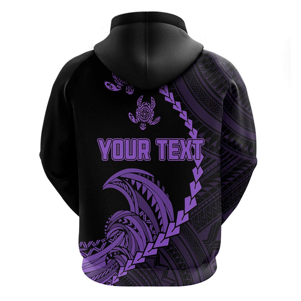 Custom Guam Hoodie Tribal Turtles Curves Style - Purple - Wonder Print Shop