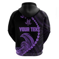 Custom Guam Hoodie Tribal Turtles Curves Style - Purple - Wonder Print Shop