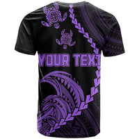Personalised Guam T Shirt Tribal Turtles Curves Style - Purple - Wonder Print Shop