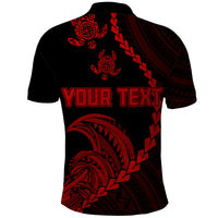 Custom Guam Polo Shirt Tribal Turtles Curves Style Red - Wonder Print Shop
