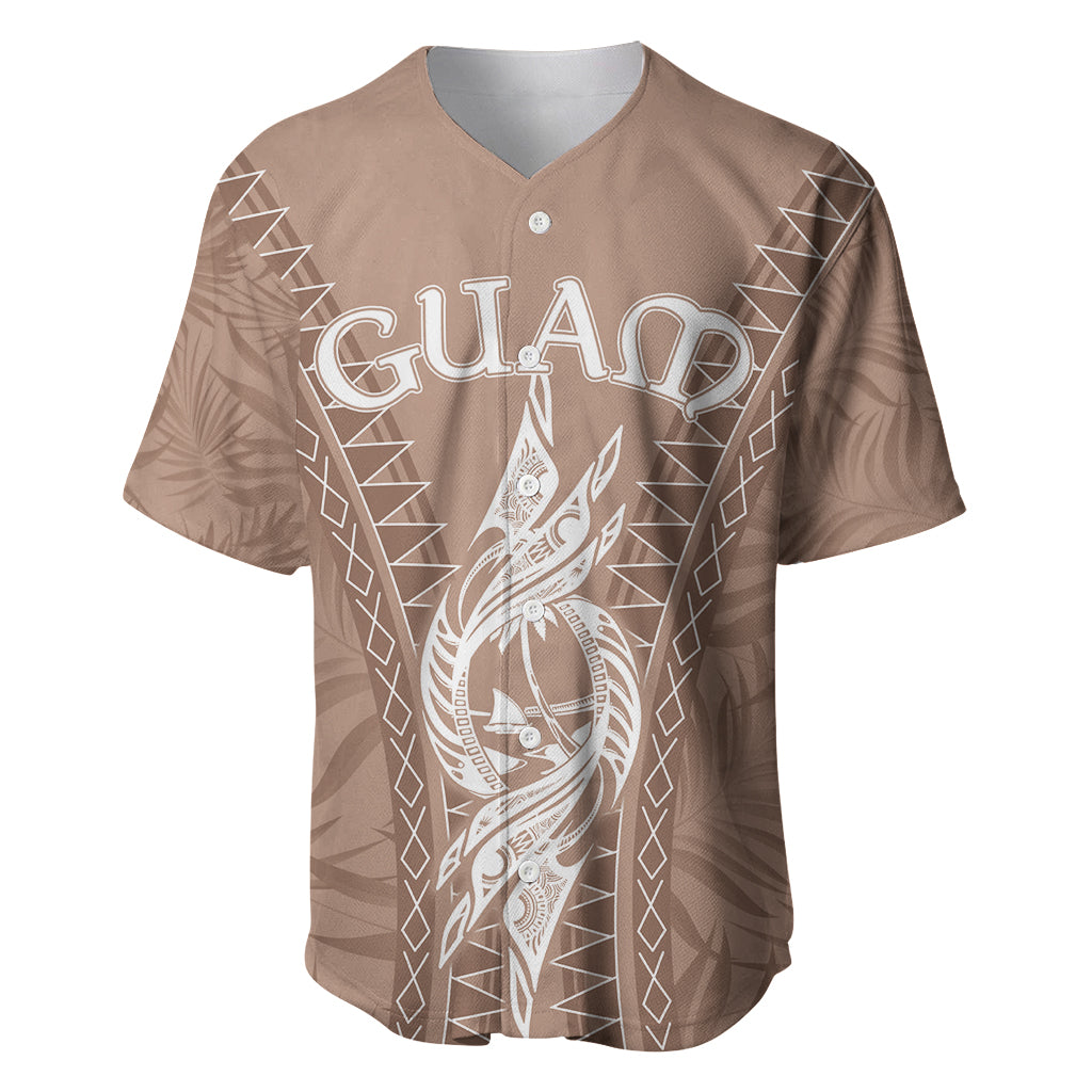 Personalised Guam Baseball Jersey Chamoro Latte Stone Mix Tropical - Brown LT7 - Wonder Print Shop