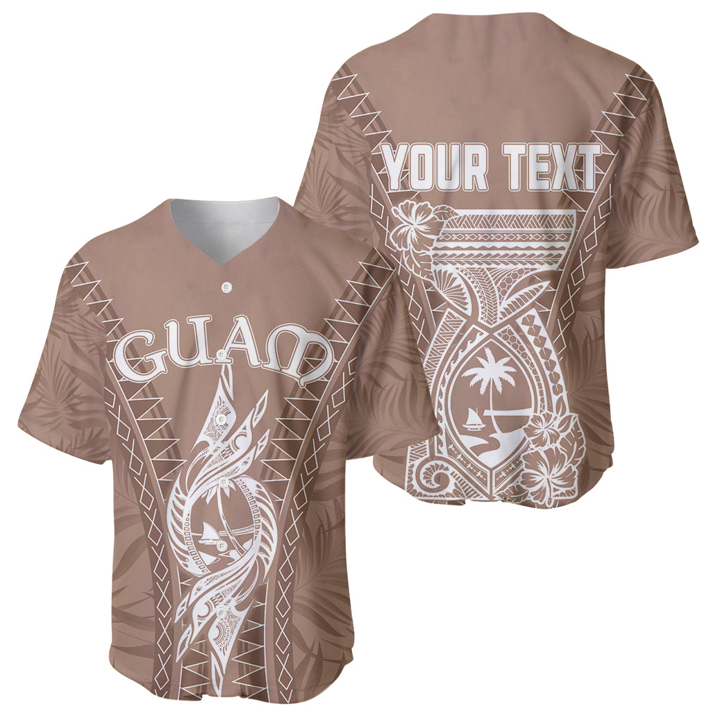 Personalised Guam Baseball Jersey Chamoro Latte Stone Mix Tropical - Brown LT7 - Wonder Print Shop