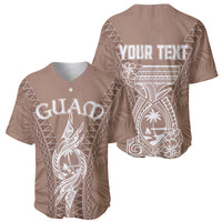 Personalised Guam Baseball Jersey Chamoro Latte Stone Mix Tropical - Brown LT7 - Wonder Print Shop