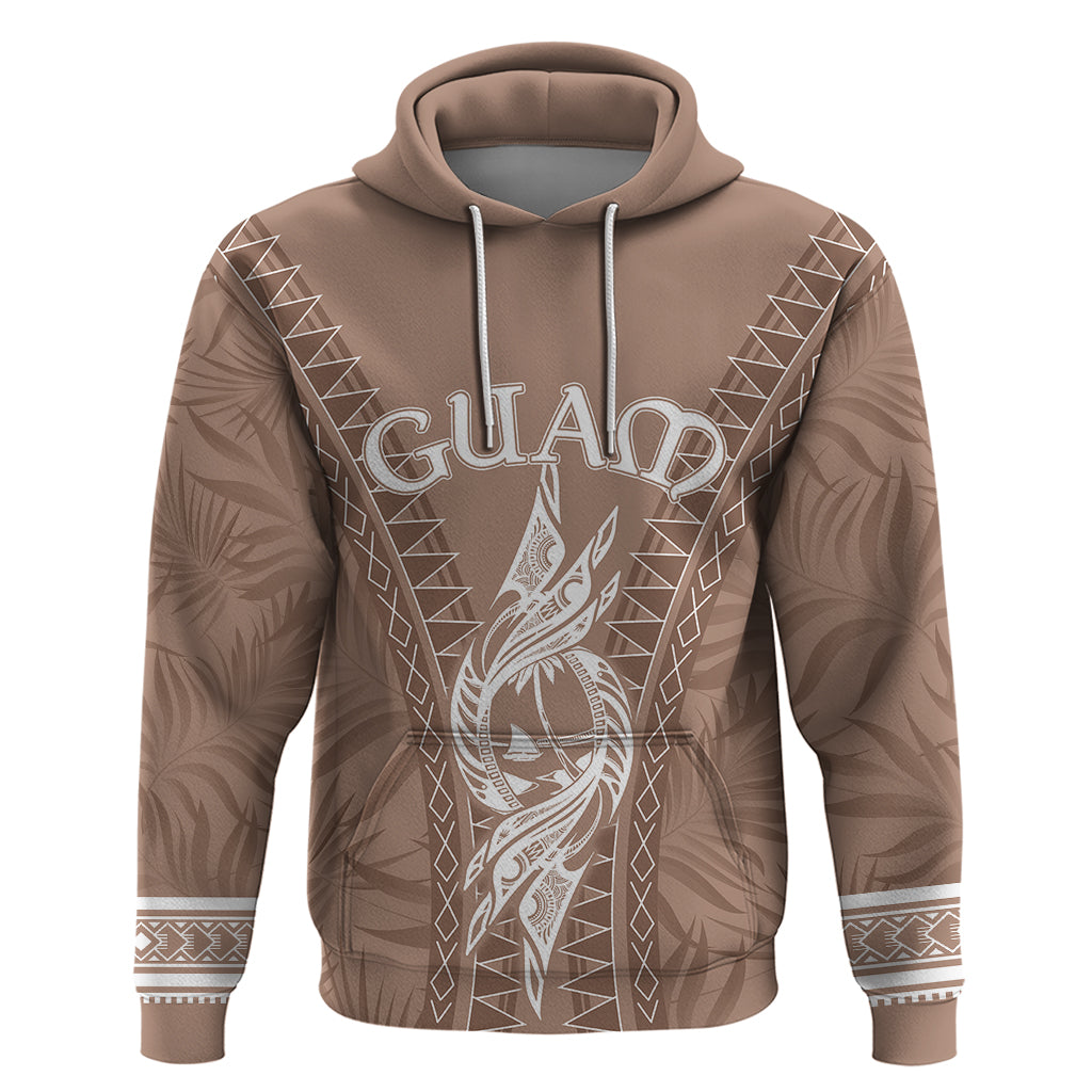Custom Guam Hoodie Chamoro Latte Stone Mix Tropical - Brown - Wonder Print Shop