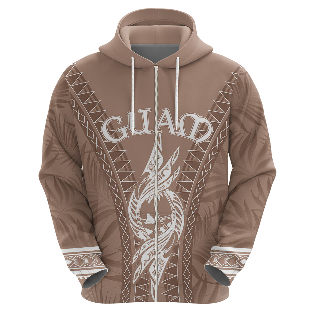 Custom Guam Hoodie Chamoro Latte Stone Mix Tropical - Brown - Wonder Print Shop