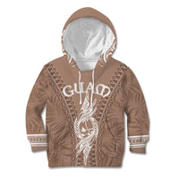 Personalised Guam Kid Hoodie Chamoro Latte Stone Mix Tropical - Brown - Wonder Print Shop