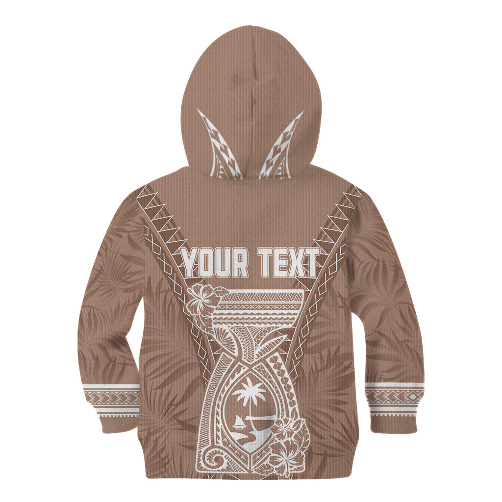 Personalised Guam Kid Hoodie Chamoro Latte Stone Mix Tropical - Brown - Wonder Print Shop