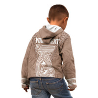 Personalised Guam Kid Hoodie Chamoro Latte Stone Mix Tropical - Brown - Wonder Print Shop