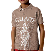 Custom Guam Polo Shirt for Kid Chamoro Latte Stone Mix Tropical Brown - Wonder Print Shop