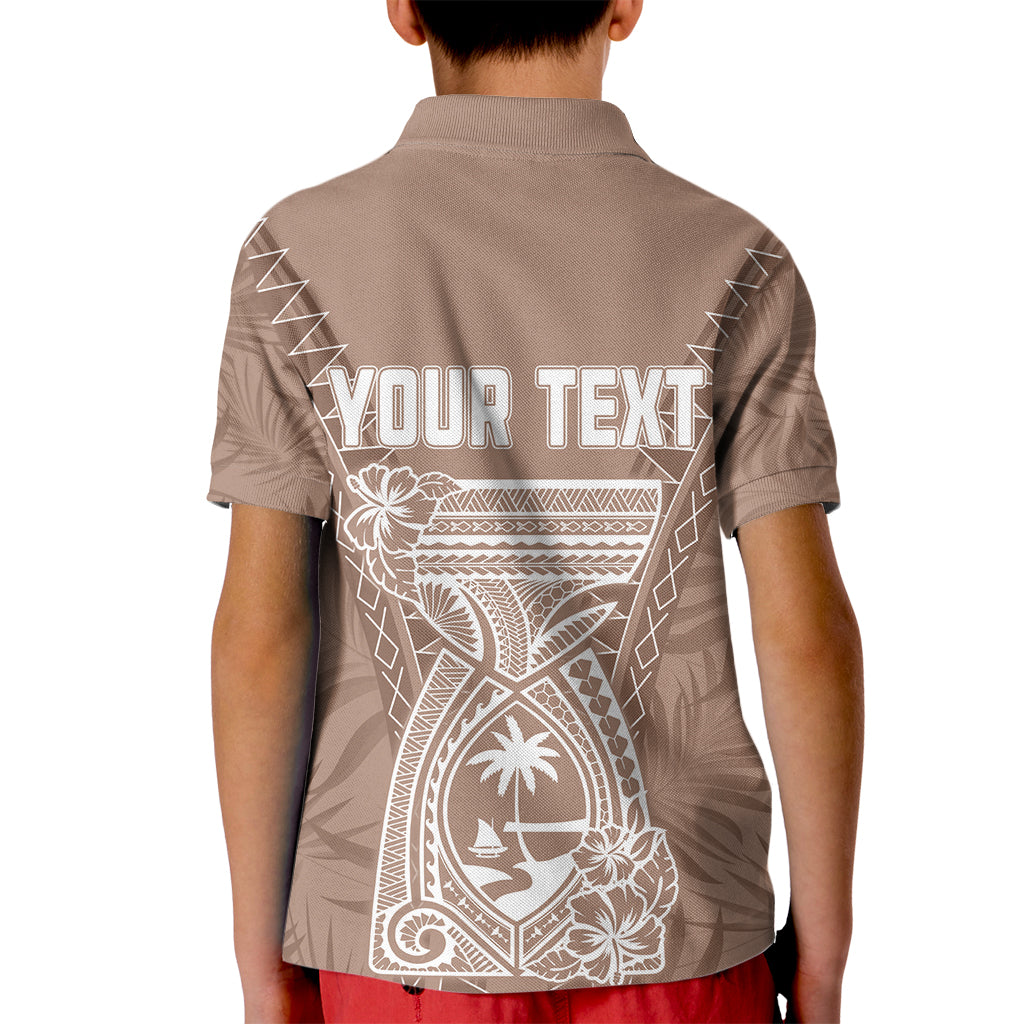 Custom Guam Polo Shirt for Kid Chamoro Latte Stone Mix Tropical Brown - Wonder Print Shop