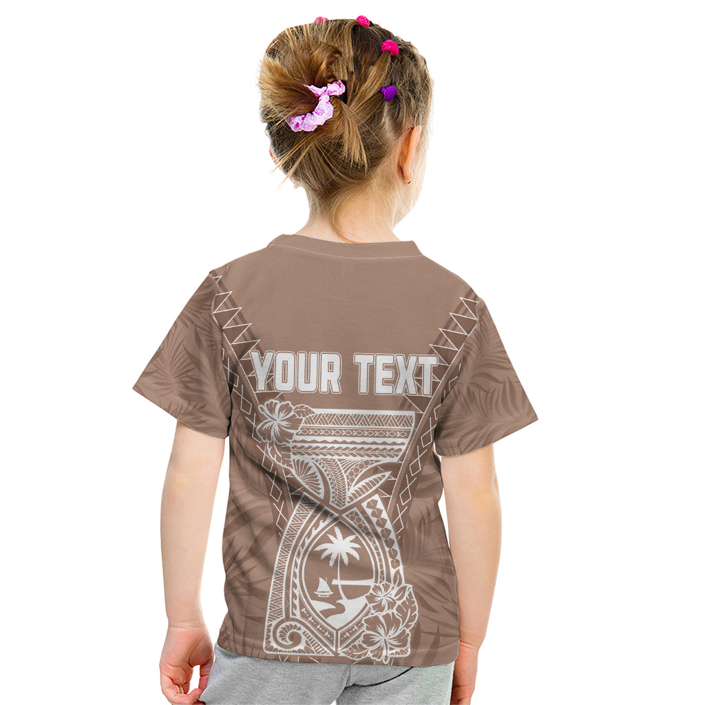Personalised Guam Kid T Shirt Chamoro Latte Stone Mix Tropical - Brown - Wonder Print Shop