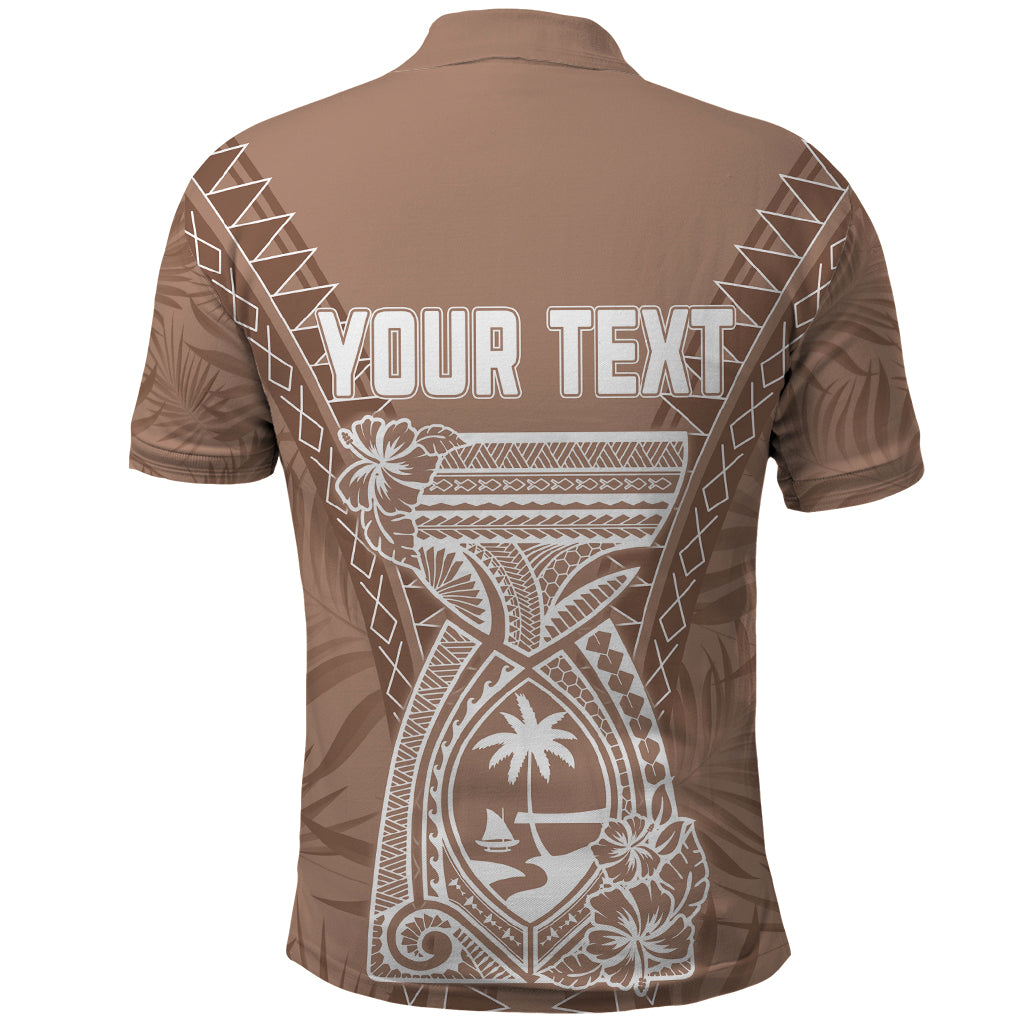 Custom Guam Polo Shirt Chamoro Latte Stone Mix Tropical Brown - Wonder Print Shop