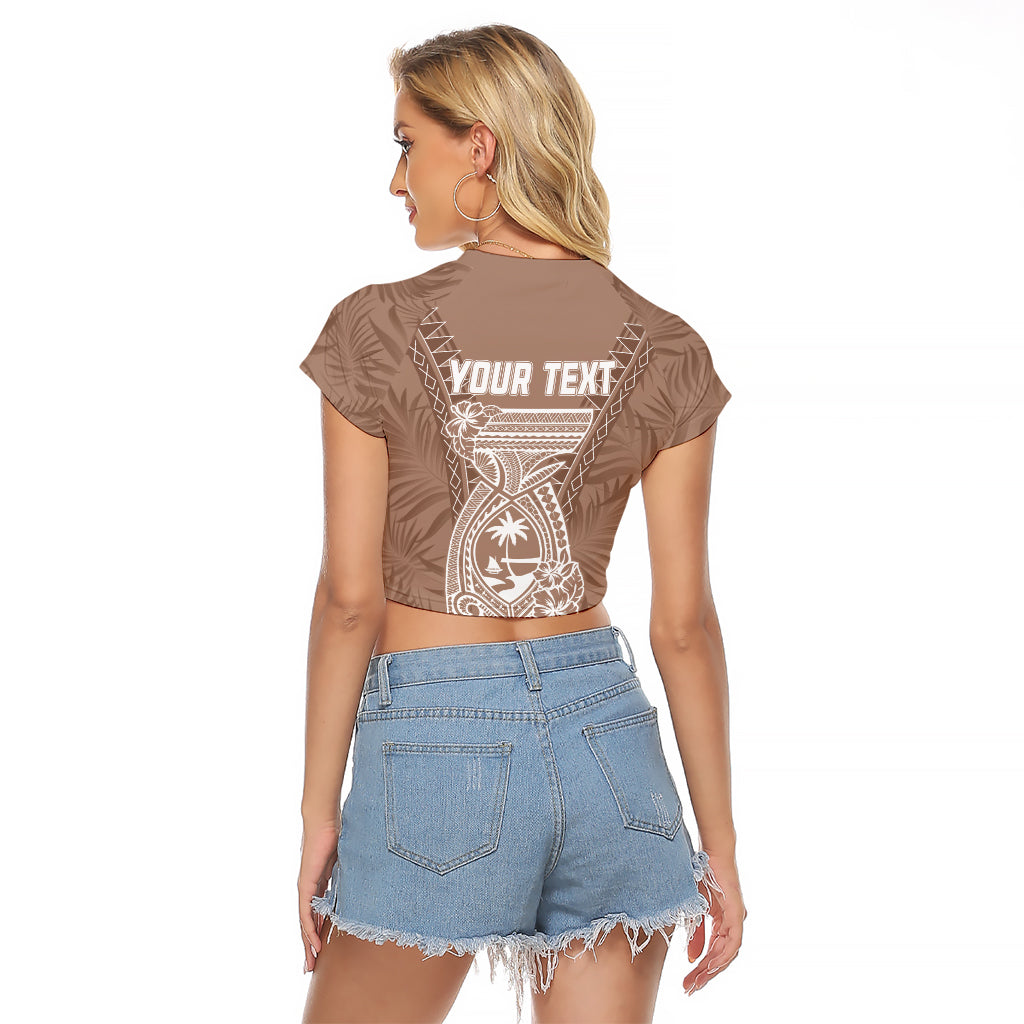 Personalised Guam Raglan Cropped T Shirt Chamoro Latte Stone Mix Tropical - Brown - Wonder Print Shop