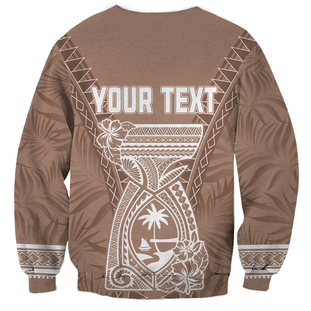 Personalised Guam Sweatshirt Chamoro Latte Stone Mix Tropical - Brown - Wonder Print Shop