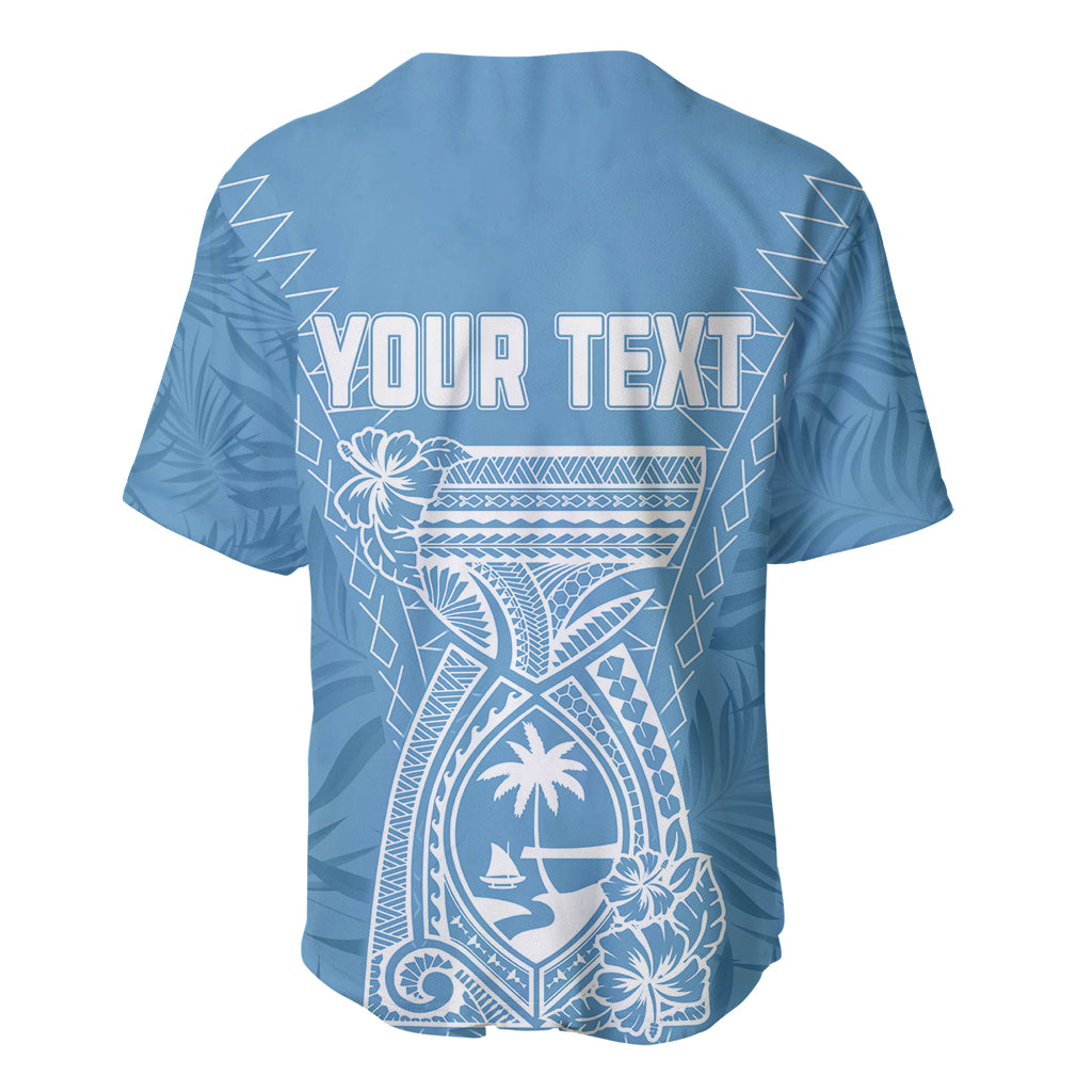 Personalised Guam Baseball Jersey Chamoro Latte Stone Mix Tropical - Blue LT7 - Wonder Print Shop